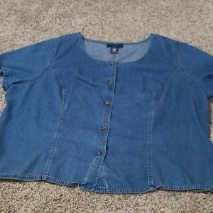 Vintage denim button up blouse